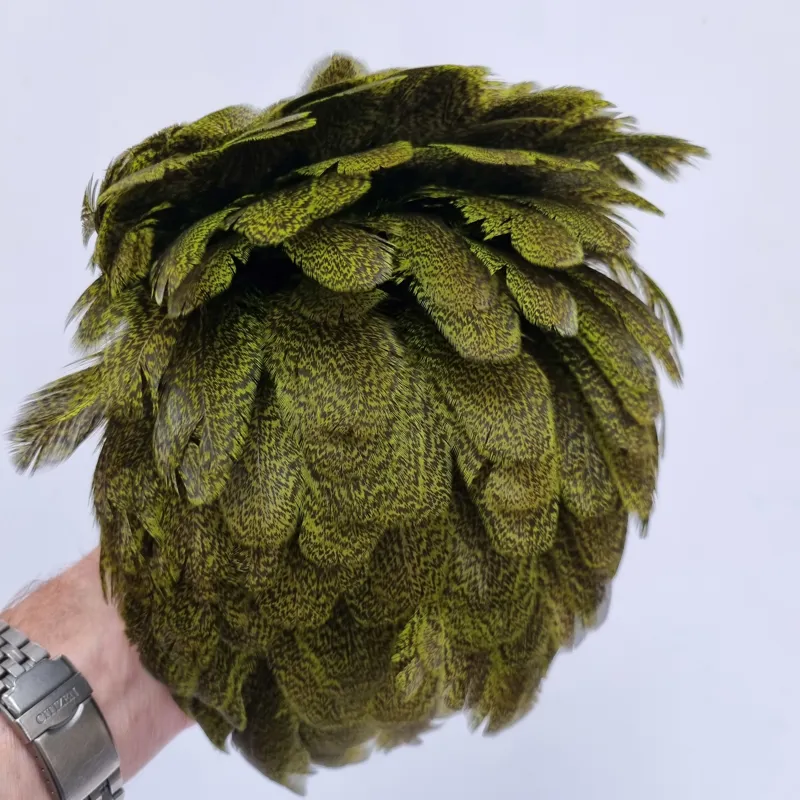 Whiting Coq de Leon Hen Saddle in Speckled Fl.Green Chartreuse-4